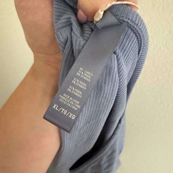 NWT SKIMS Soft Lounge Long Sleeve Dress maxi SLATE  RARE size XL ribbed - Picture 9 of 9